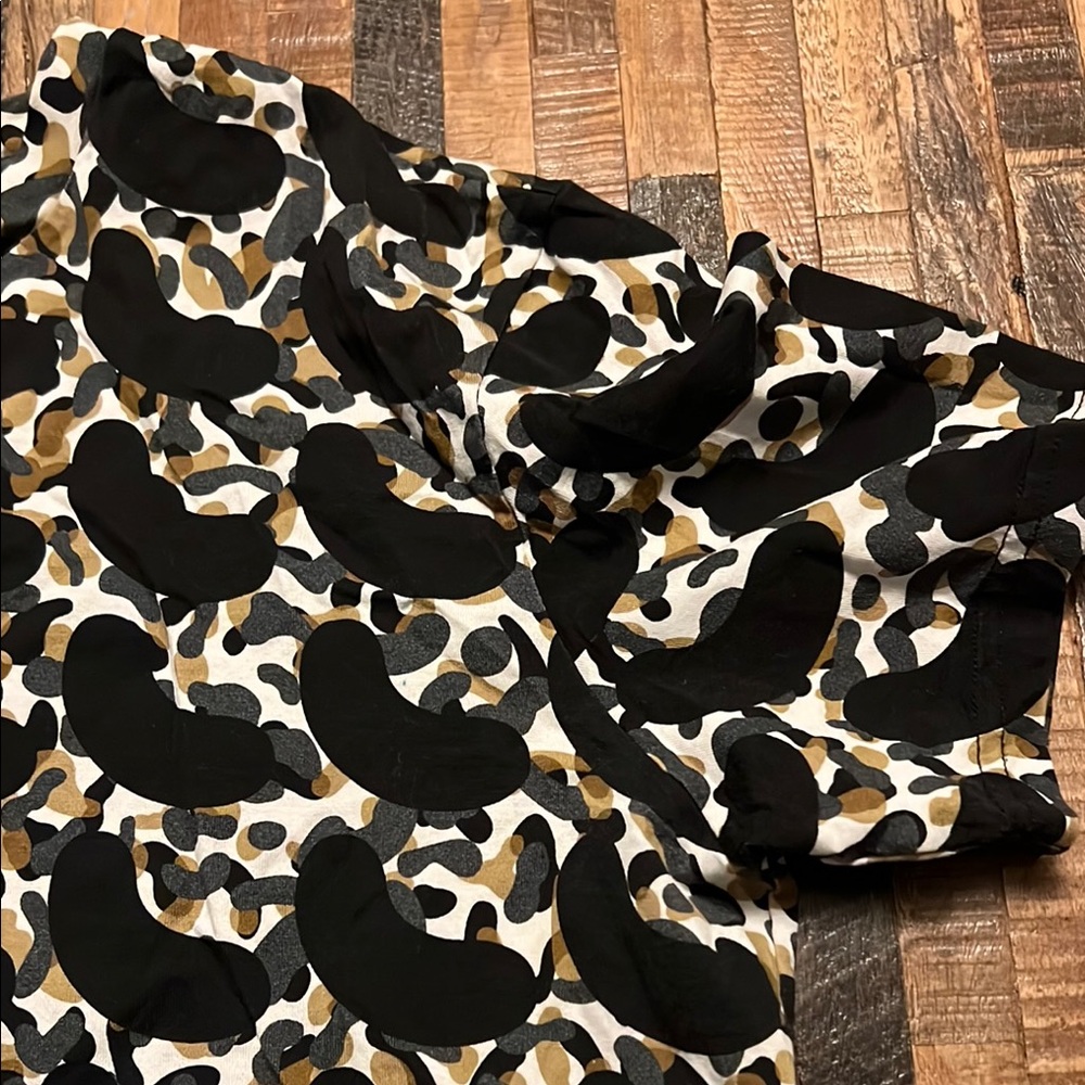 Chic Black And Brown Patterned Cropped Shirt - image 3